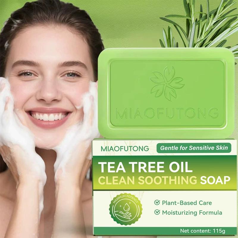 Herbal Wellness Tea - ティーツリーオイル石鹸 ナチュラルボディソープ 洗顔用オイルコントロール 保湿 鎮静効果のある優しい角質除去石鹸