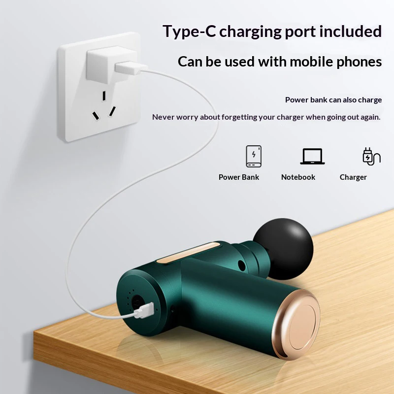 ポータブルミニマッサージガン USB 充電式軽量電気筋肉リラ - Health Wellness のレビューと価格