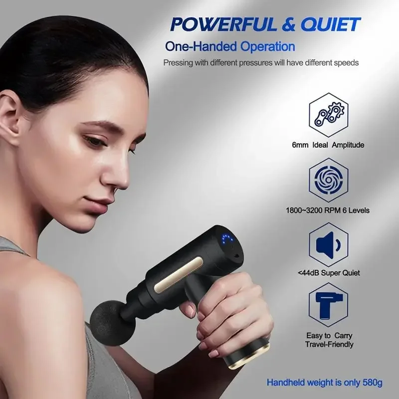 ポータブル筋膜マッサージガン電気パーカッションピストルマッサ - Health Wellness のレビューと価格